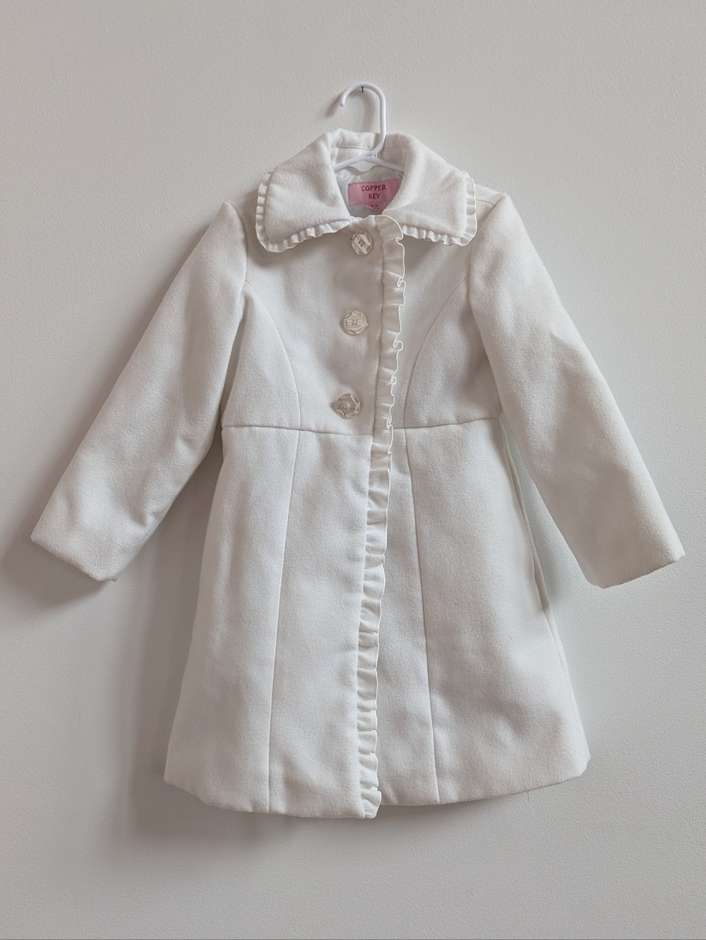 Copper Key Pea Coat 4-5T Girls Cream